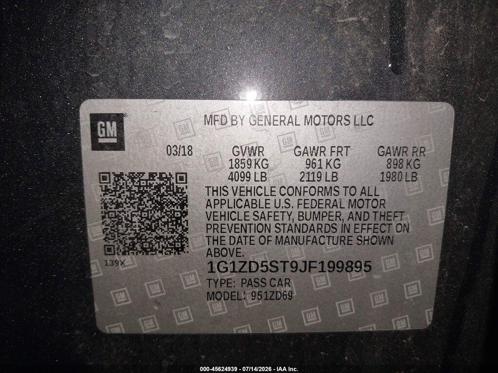 1G1ZD5ST9JF199895 2018 CHEVROLET MALIBU photo no. 9