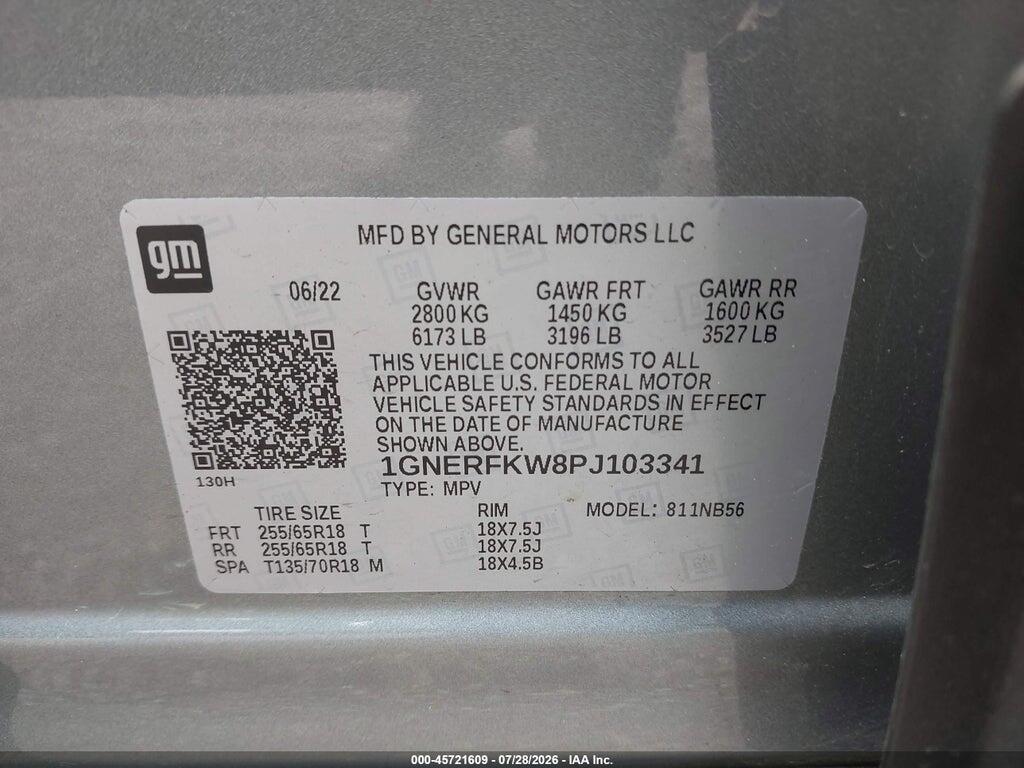 1GNERFKW8PJ103341 2023 CHEVROLET TRAVERSE photo no. 9