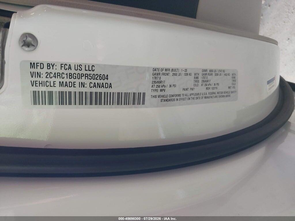 2C4RC1BG0PR502604 2023 CHRYSLER PACIFICA photo no. 9