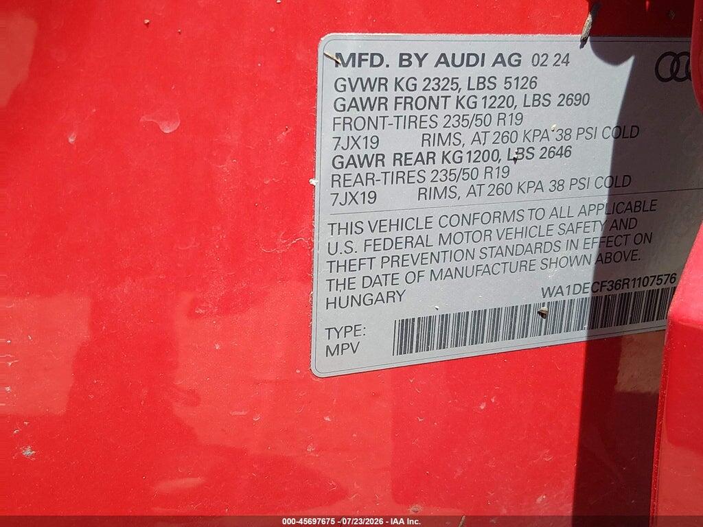 WA1DECF36R1107576 2024 AUDI Q3 photo no. 9