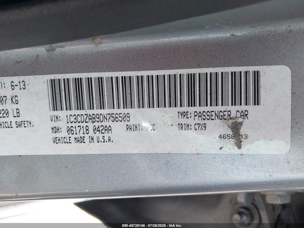 1C3CDZAB9DN756509 2013 DODGE AVENGER photo no. 9