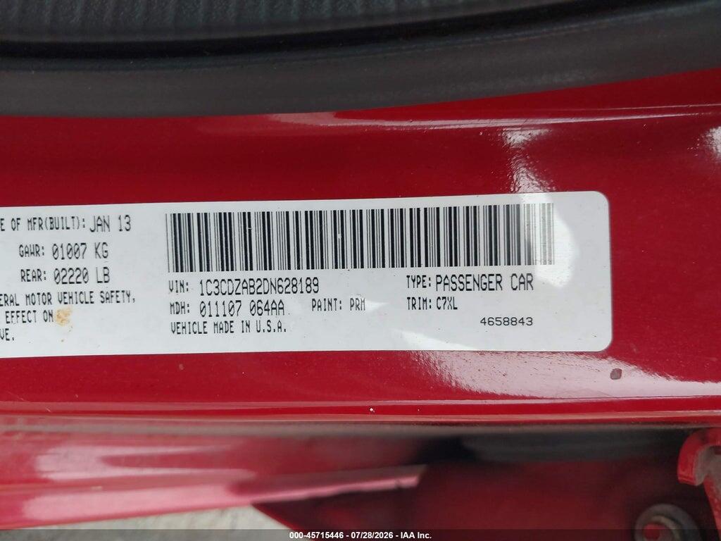 1C3CDZAB8DL628189 2013 DODGE AVENGER photo no. 9