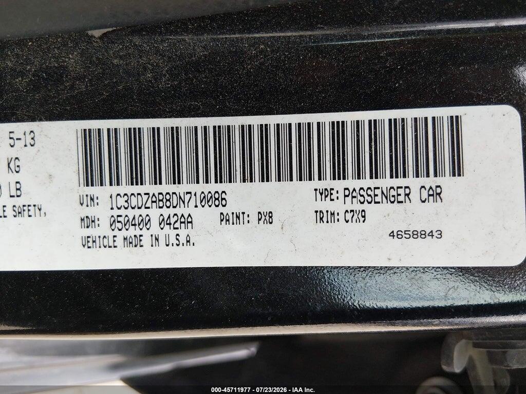 1C3CDZAB8DN710086 2013 DODGE AVENGER photo no. 9