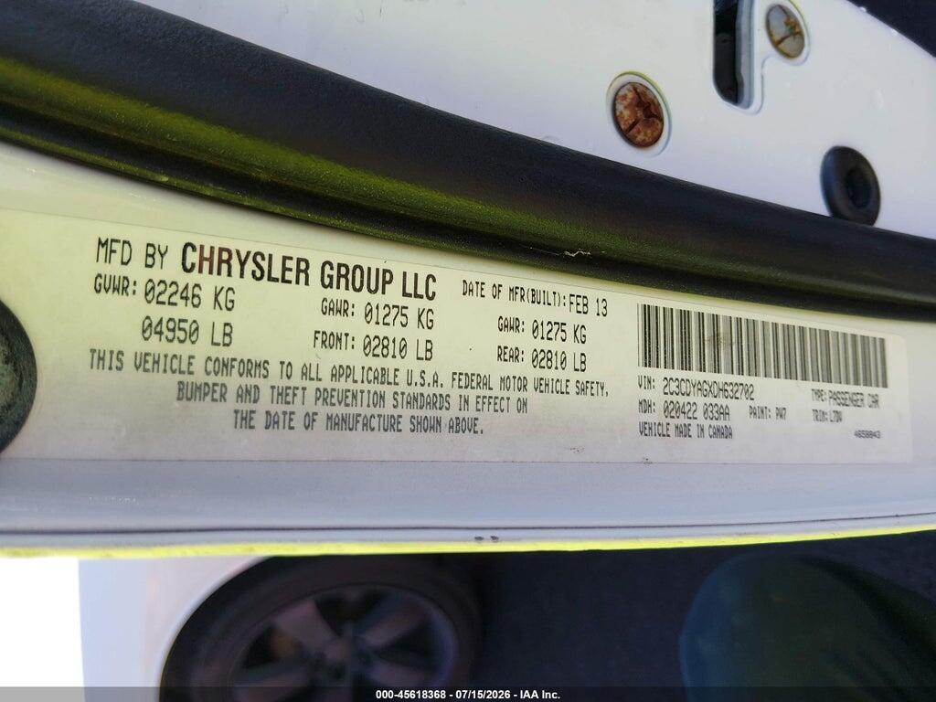 2C3CDYAGXDH632702 2013 DODGE CHALLENGER photo no. 9