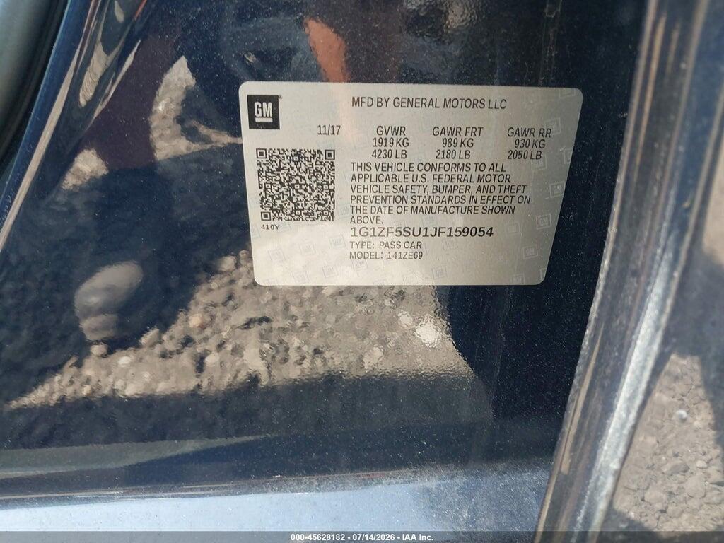 1G1ZF5SU1JF159054 2018 CHEVROLET MALIBU HYBRID photo no. 9