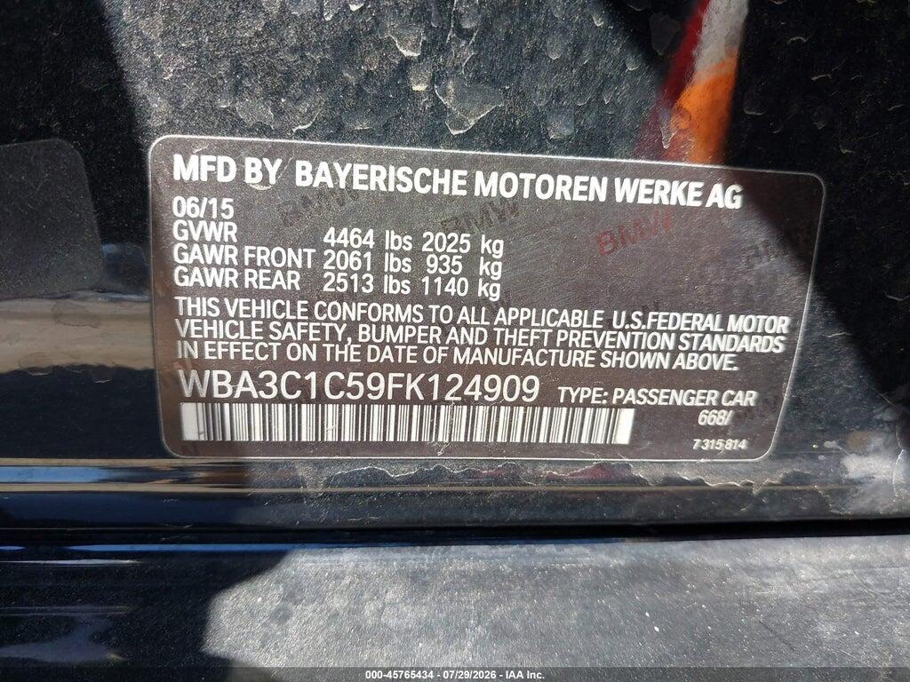 WBA3C1C59FK124909 2015 BMW 328I photo no. 9