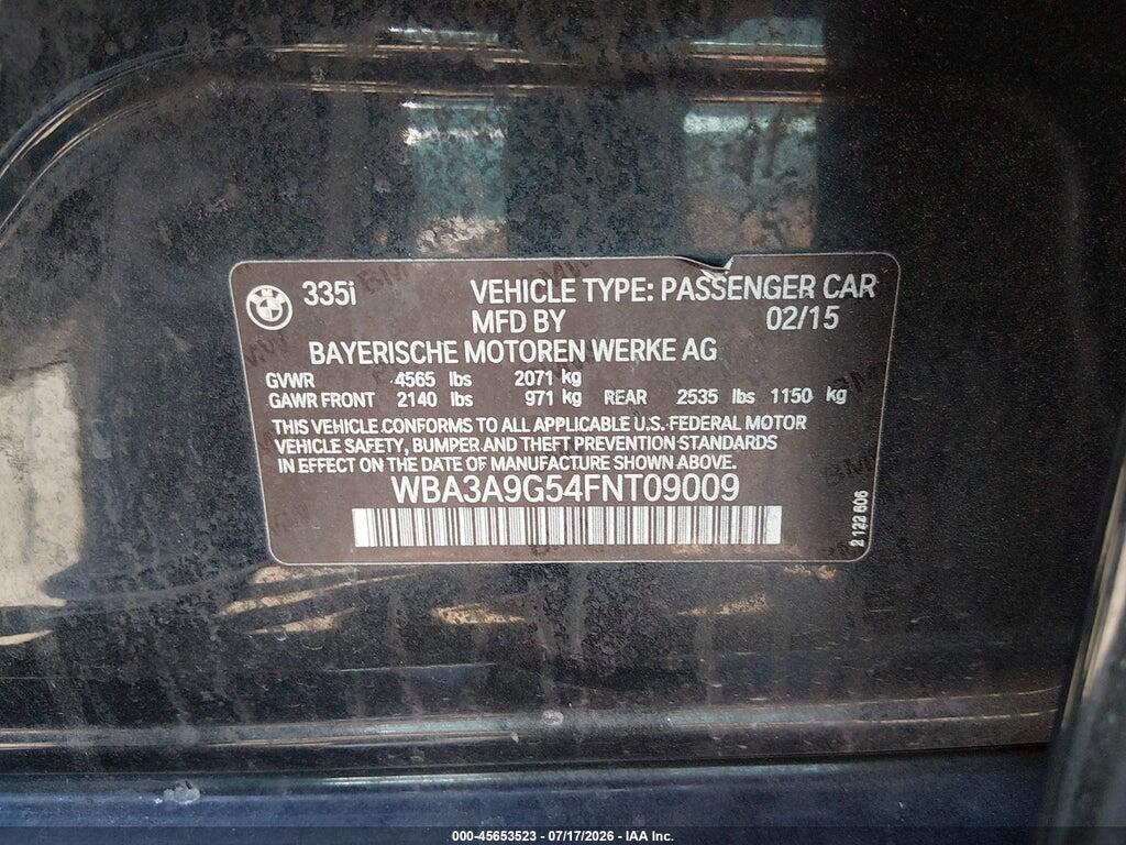 WBA3A9G54FNT09009 2015 BMW 335I photo no. 9