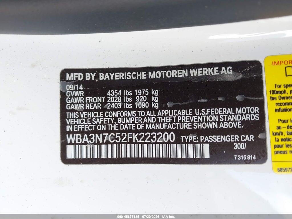 WBA3N7C52FK223200 2015 BMW 428I photo no. 9