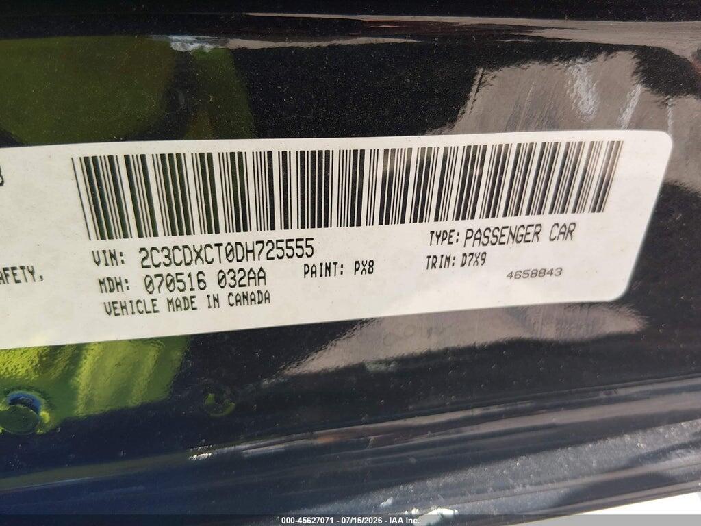 2C3CDXCT0DH725555 2013 DODGE CHARGER photo no. 9
