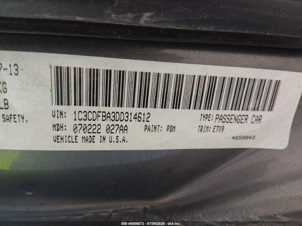1C3CDFBA3DD314612 2013 DODGE DART photo no. 9