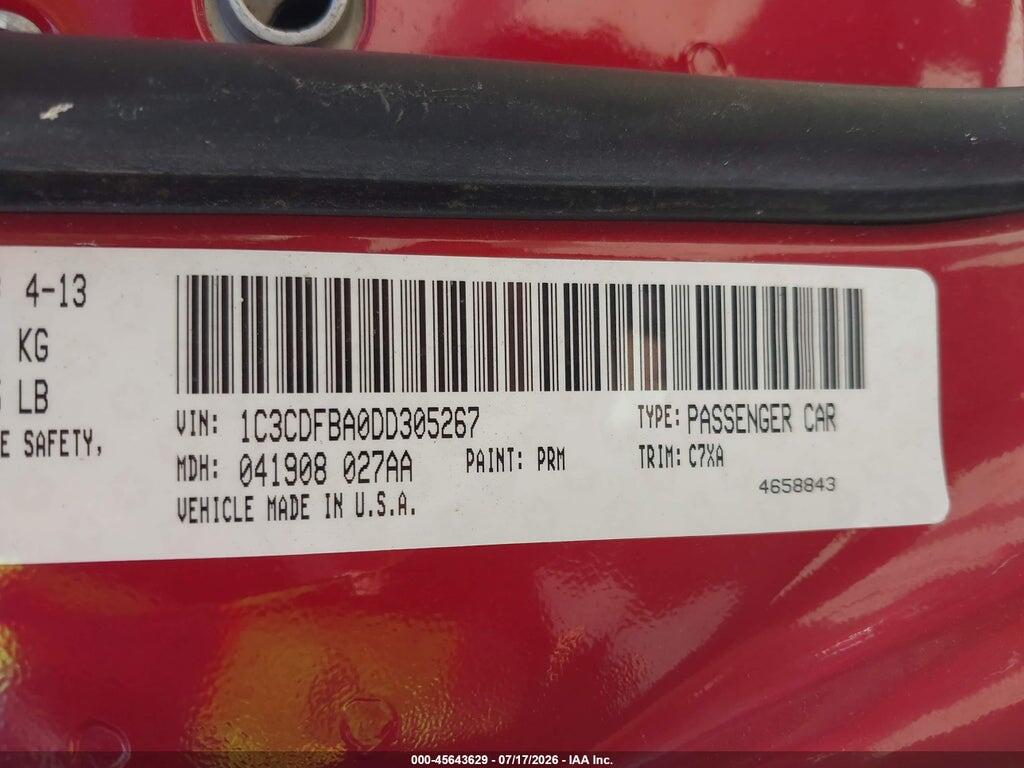 1C3CDFBA0DD305267 2013 DODGE DART photo no. 9