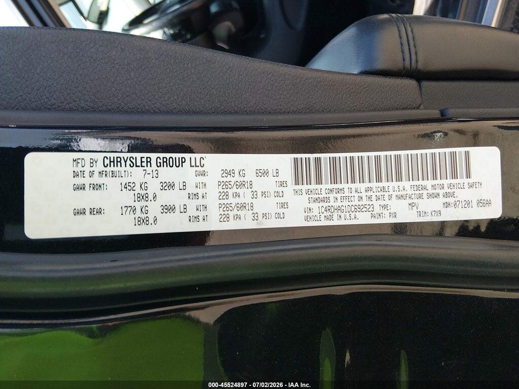 1C4RDHAG1DC692523 2013 DODGE DURANGO photo no. 9