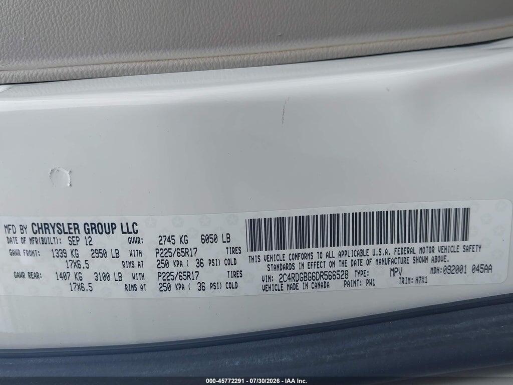 2C4RDGBG6DR566528 2013 DODGE GRAND CARAVAN photo no. 9