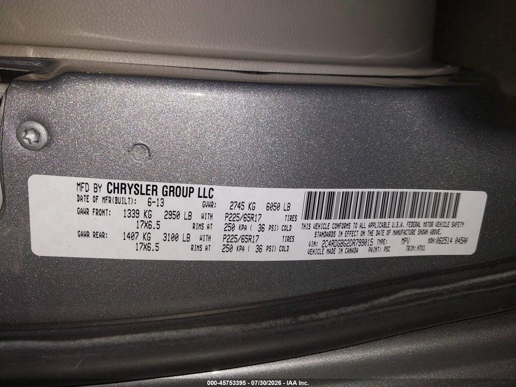 2C4RDGBG2DR799015 2013 DODGE GRAND CARAVAN photo no. 9
