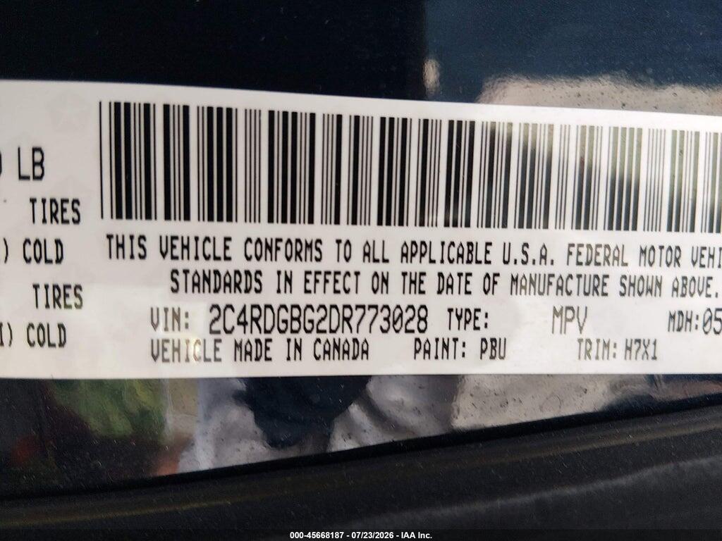 2C4RDGBG2DR773028 2013 DODGE GRAND CARAVAN photo no. 9
