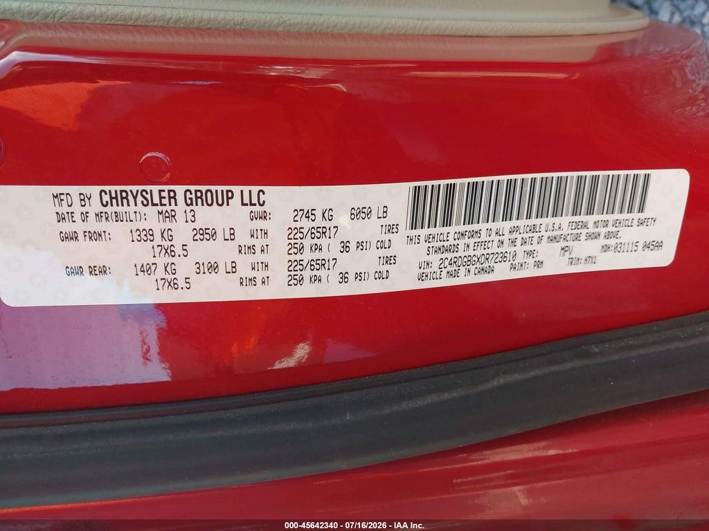 2C4RDGBGXDR723610 2013 DODGE GRAND CARAVAN photo no. 9