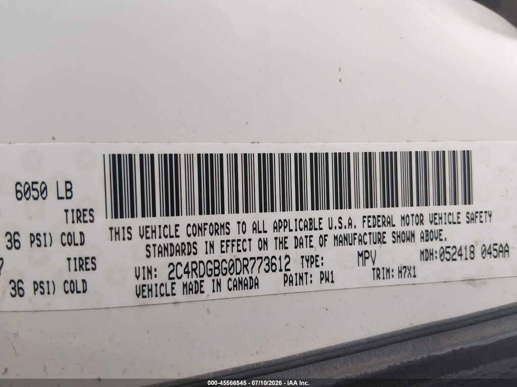 2C4RDGBG0DR773612 2013 DODGE GRAND CARAVAN photo no. 9