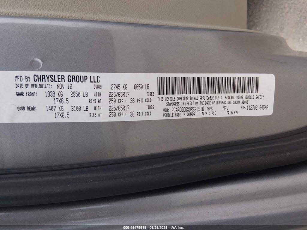 2C4RDGCGXDR628916 2013 DODGE GRAND CARAVAN photo no. 9