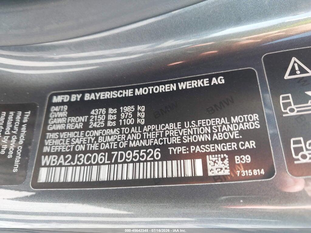WBA2J3C06L7D95526 2020 BMW 230I photo no. 9