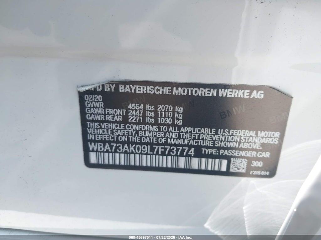 WBA73AK09L7F73774 2020 BMW 228I GRAN COUPE photo no. 9