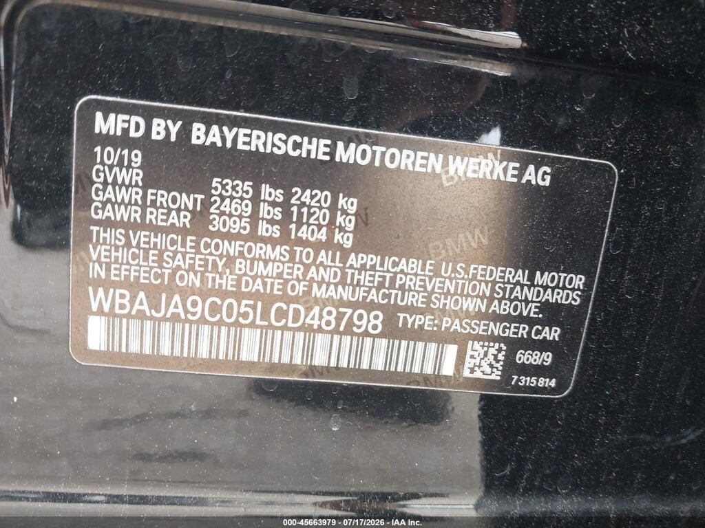 WBAJA9C05LCD48798 2020 BMW 5 SERIES photo no. 9