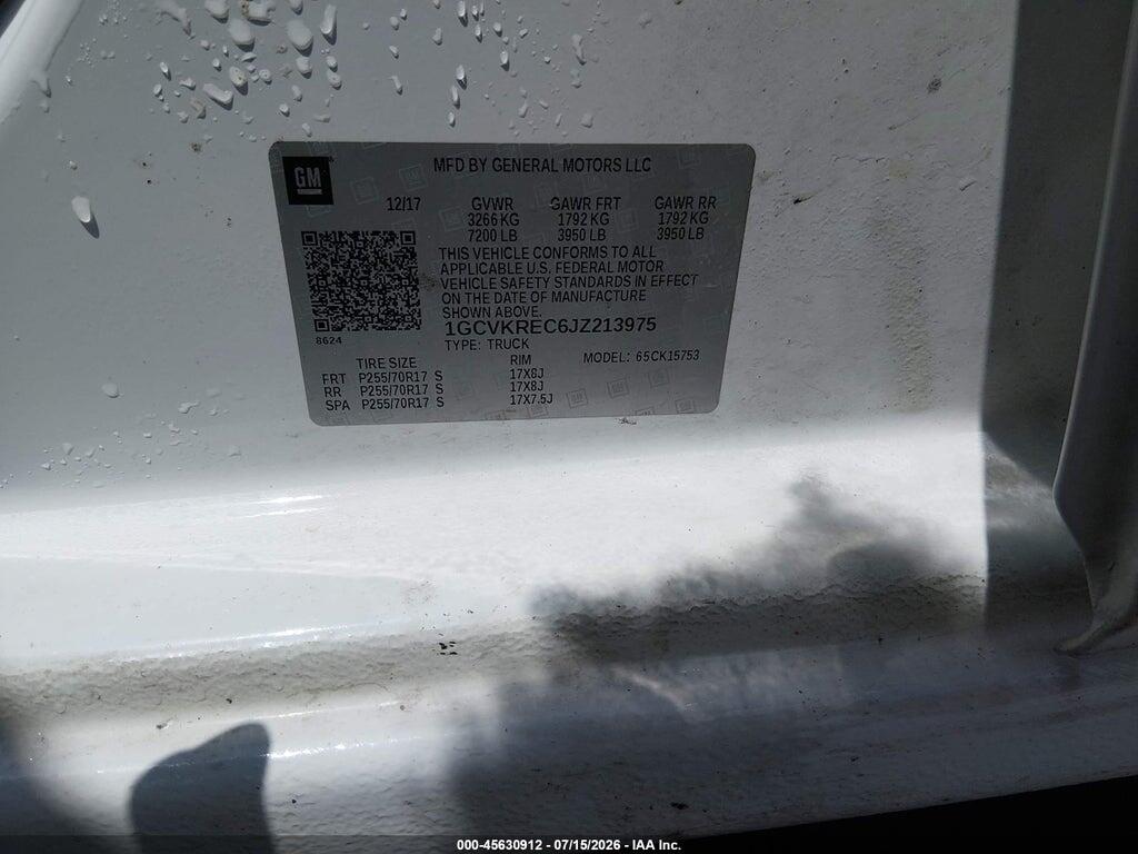 1GCVKREC6JZ213975 2018 CHEVROLET SILVERADO 1500 photo no. 9