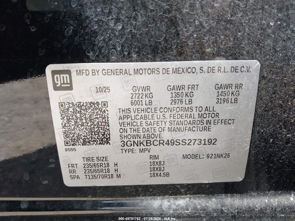 3GNKBCR49SS273192 2025 CHEVROLET BLAZER photo no. 9