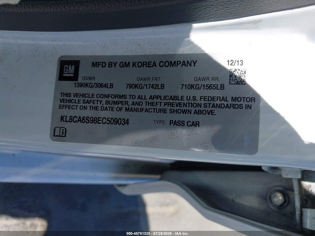 KL8CA6S98EC509034 2014 CHEVROLET SPARK photo no. 9