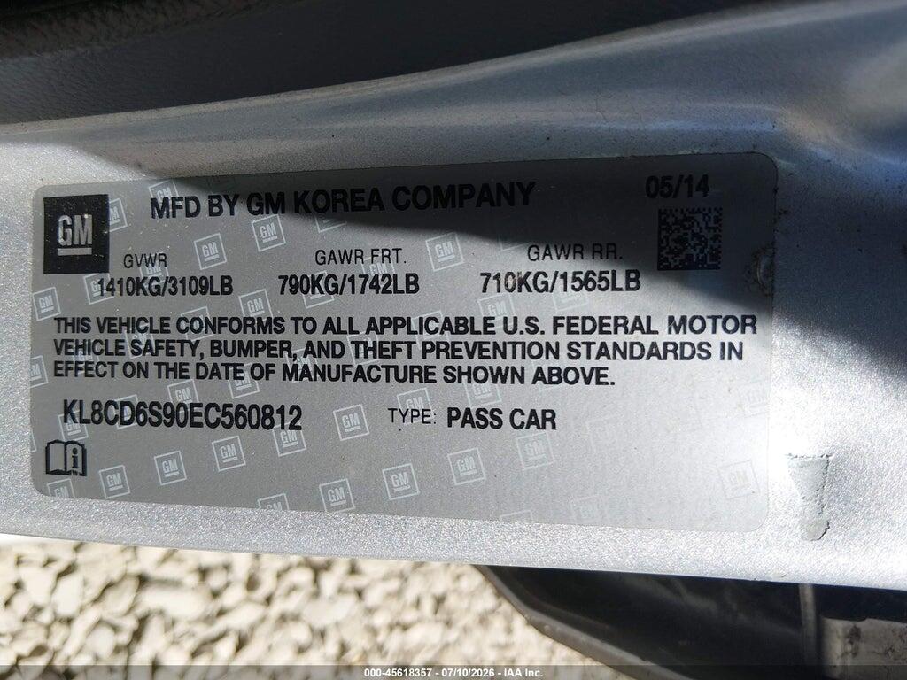 KL8CD6S90EC560812 2014 CHEVROLET SPARK photo no. 9
