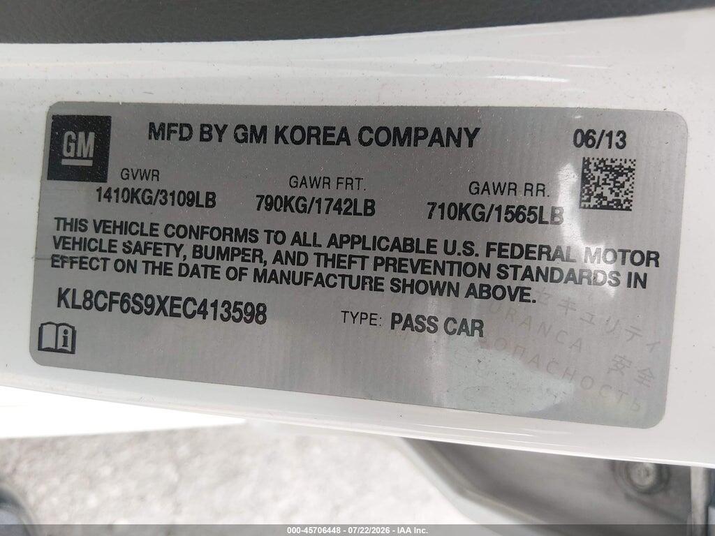 KL8CF6S9XEC413598 2014 CHEVROLET SPARK photo no. 9