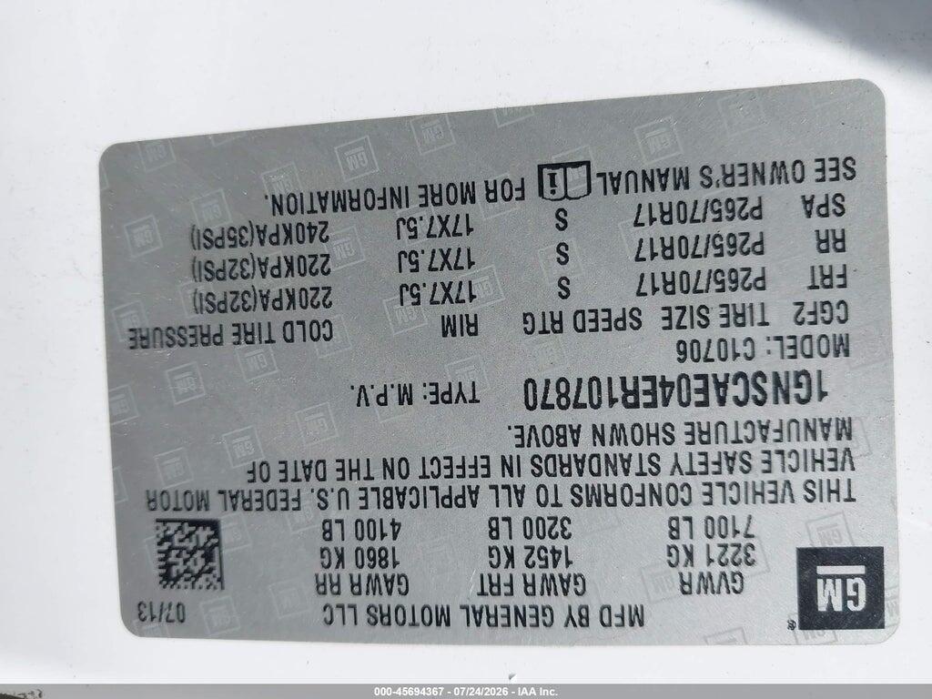 1GNSCAE04ER107870 2014 CHEVROLET TAHOE photo no. 9