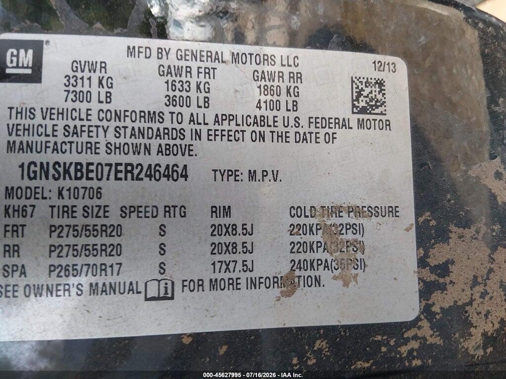 1GNSKBE07ER246464 2014 CHEVROLET TAHOE photo no. 9