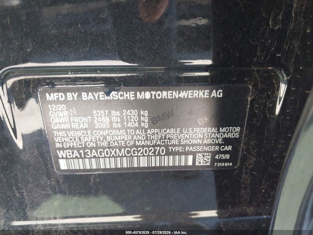 WBA13AG0XMCG20270 2021 BMW 530E photo no. 9