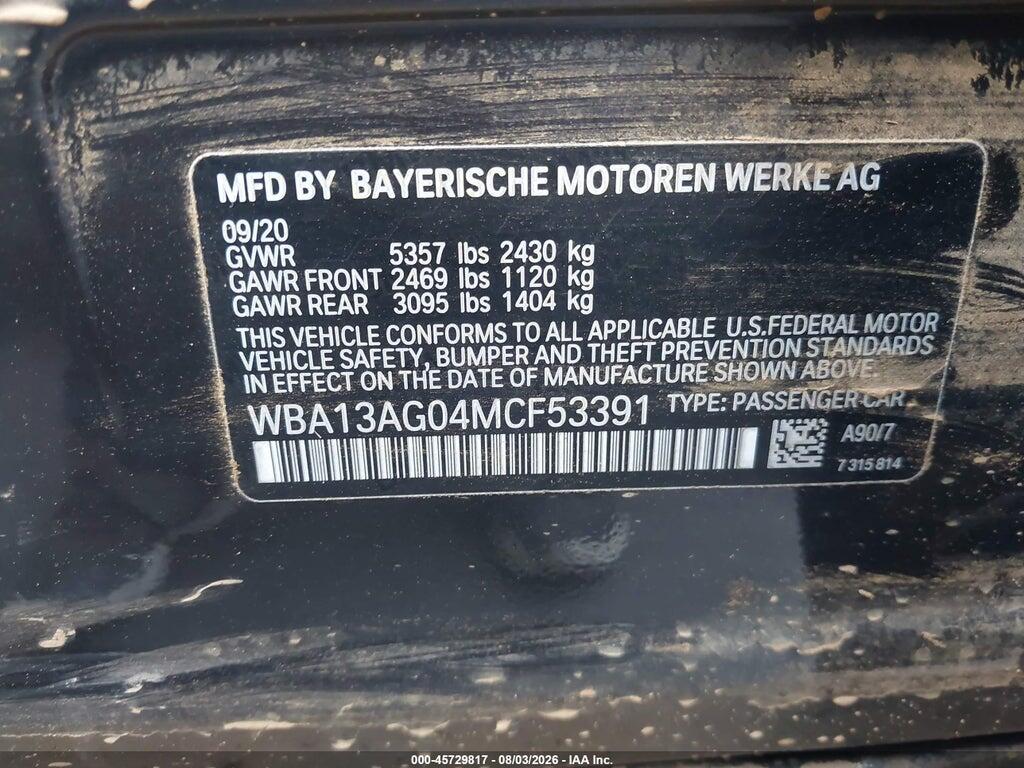 WBA13AG04MCF53391 2021 BMW 530E photo no. 9