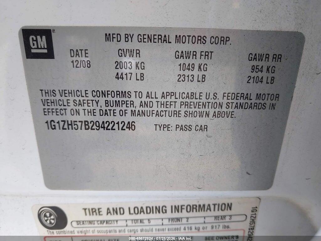 1G1ZH57B294221246 2009 CHEVROLET MALIBU photo no. 9