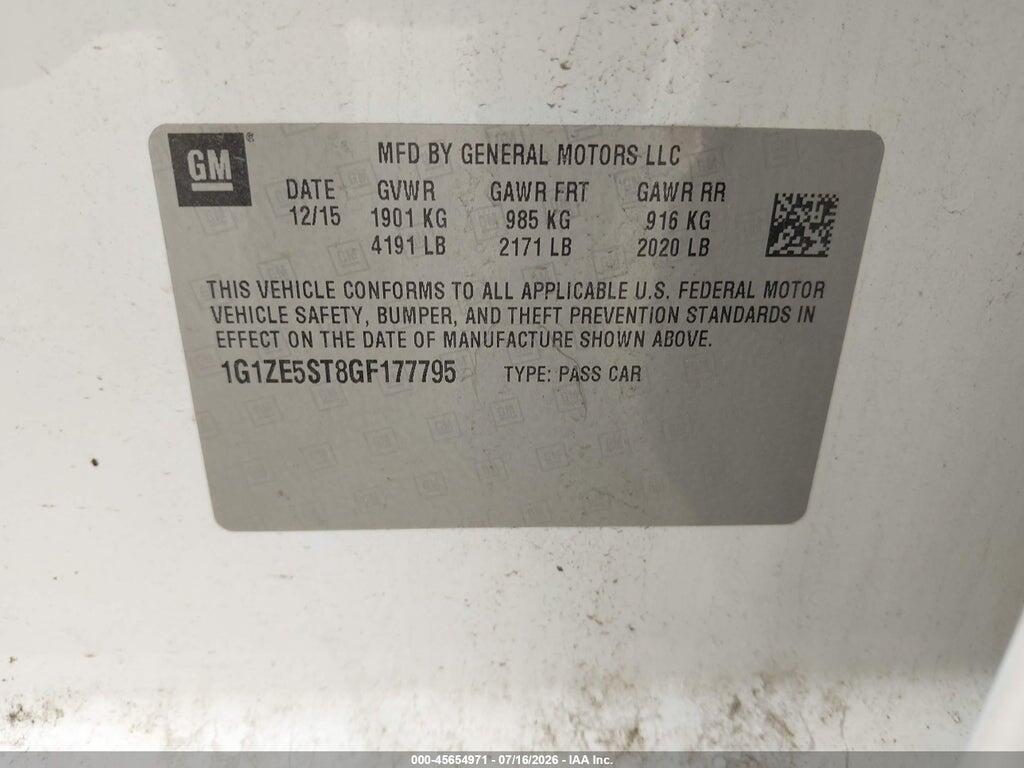 1G1ZE5ST8GF177795 2016 CHEVROLET MALIBU photo no. 9