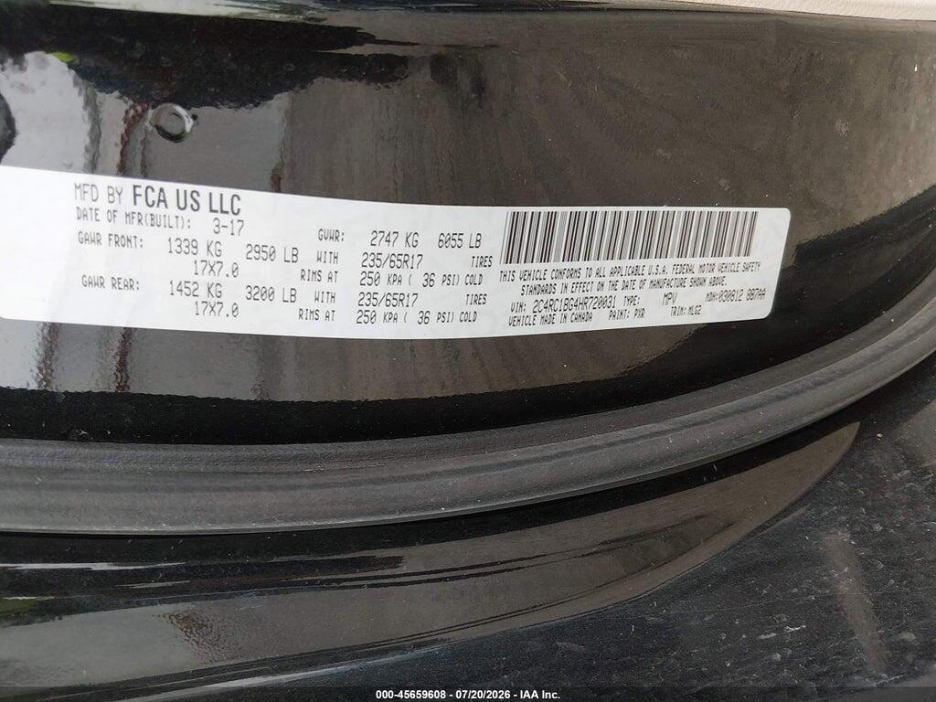 2C4RC1BG4HR720031 2017 CHRYSLER PACIFICA photo no. 9