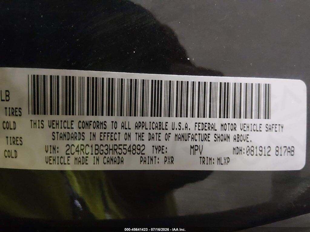 2C4RC1BG3HR554892 2017 CHRYSLER PACIFICA photo no. 9