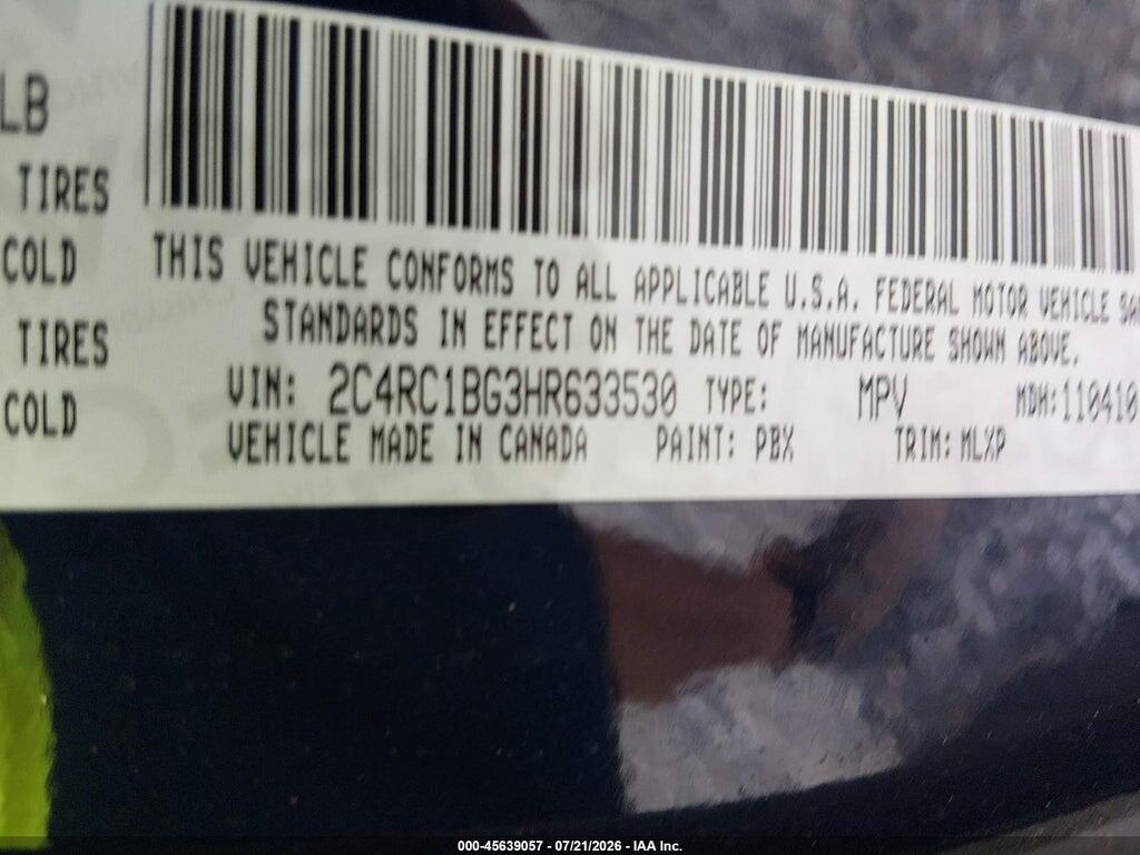 2C4RC1BG3HR633530 2017 CHRYSLER PACIFICA photo no. 9