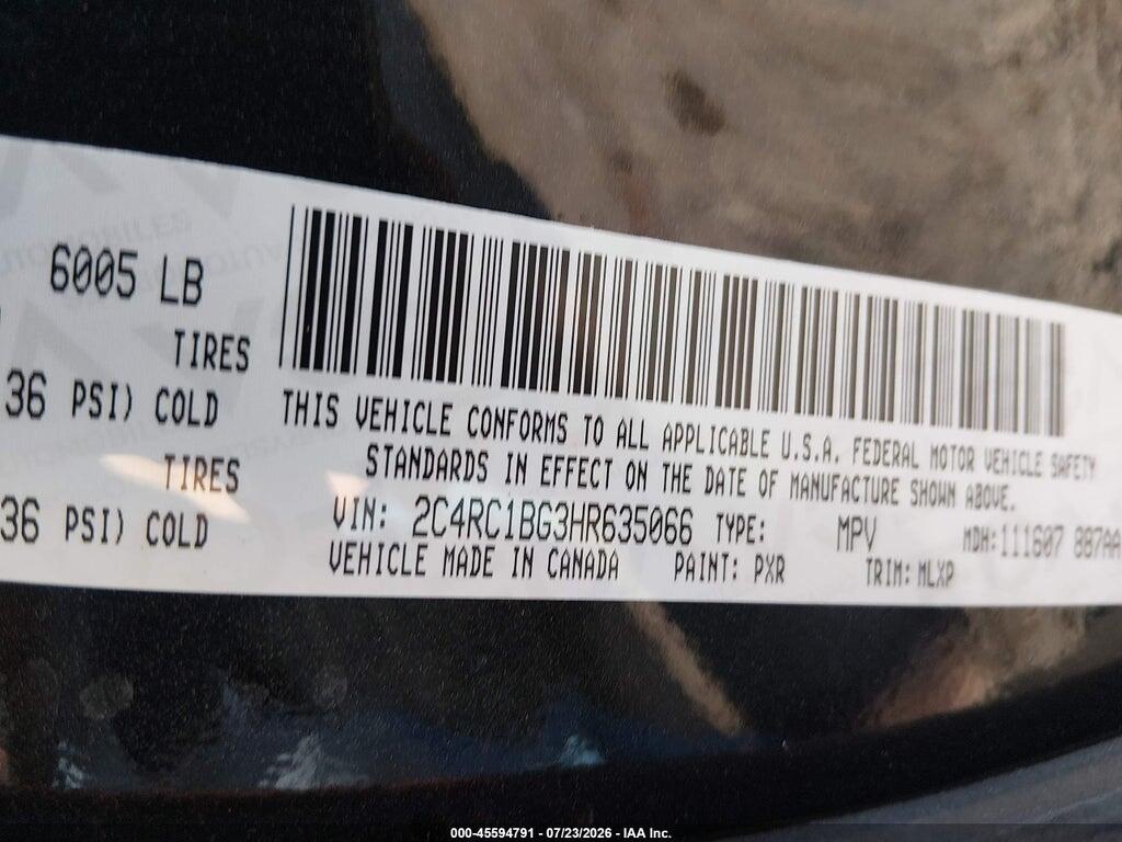 2C4RC1BG3HR635066 2017 CHRYSLER PACIFICA photo no. 9
