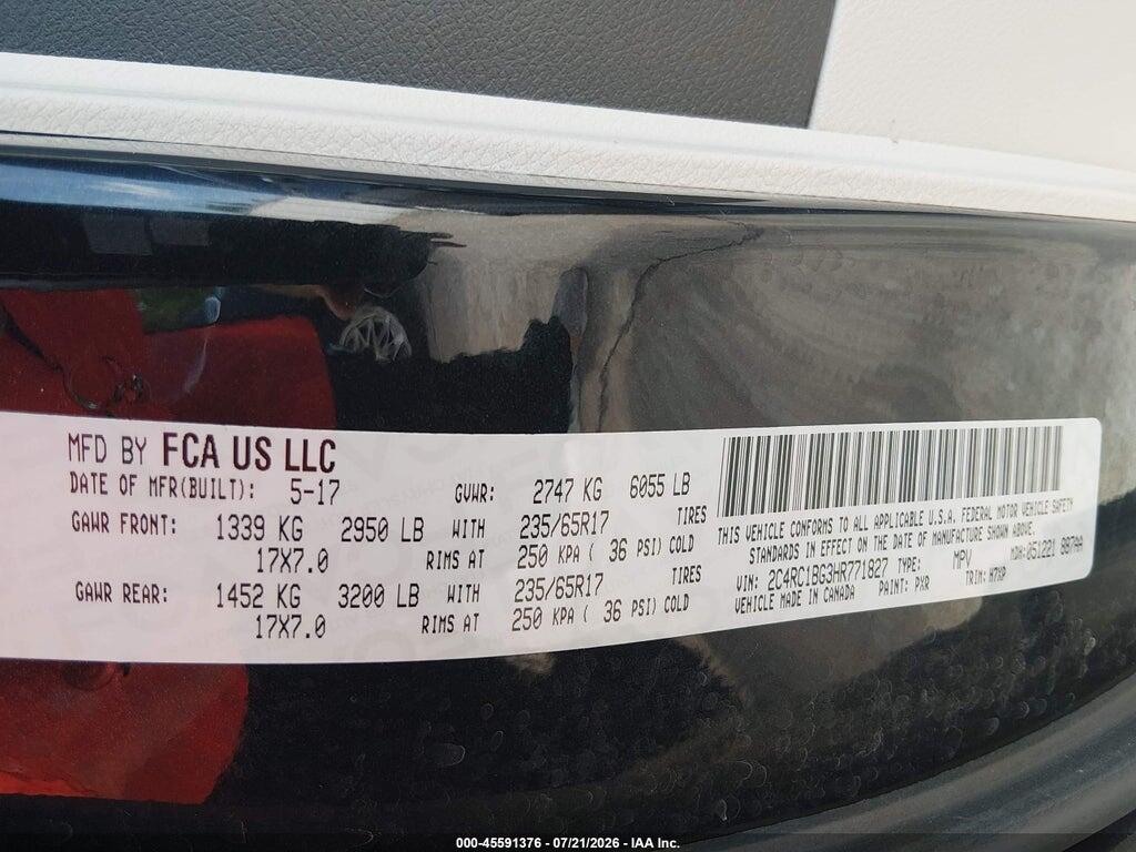2C4RC1BG3HR771827 2017 CHRYSLER PACIFICA photo no. 9