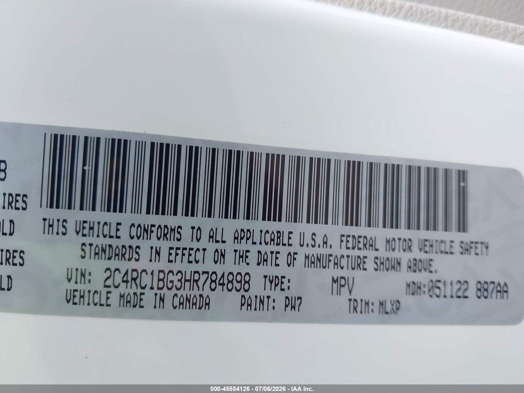 2C4RC1BG3HR784898 2017 CHRYSLER PACIFICA photo no. 9
