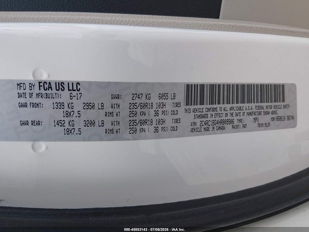 2C4RC1BG4HR809906 2017 CHRYSLER PACIFICA photo no. 9