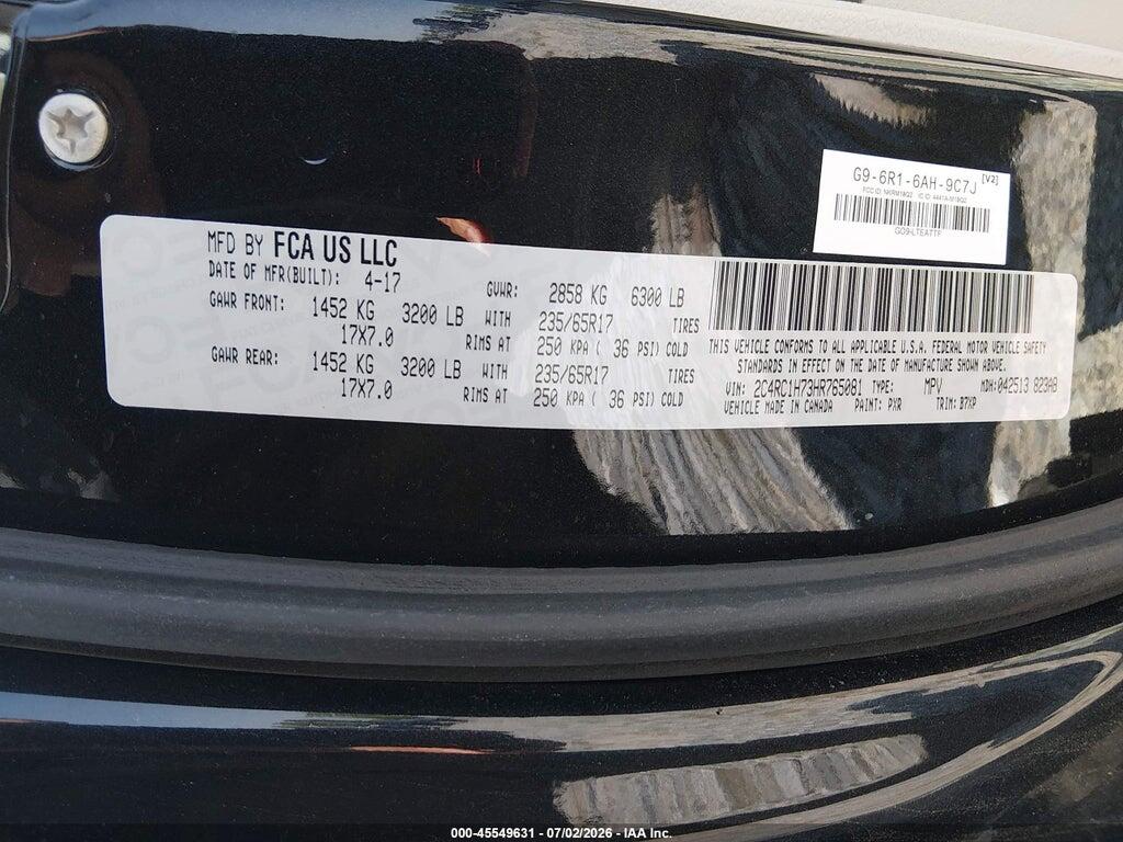 2C4RC1H73HR765081 2017 CHRYSLER PACIFICA HYBRID photo no. 9