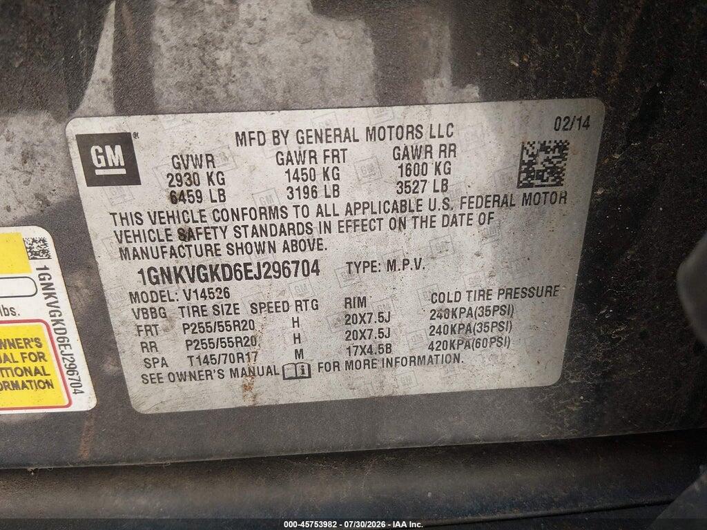 1GNKVGKD6EJ296704 2014 CHEVROLET TRAVERSE photo no. 9