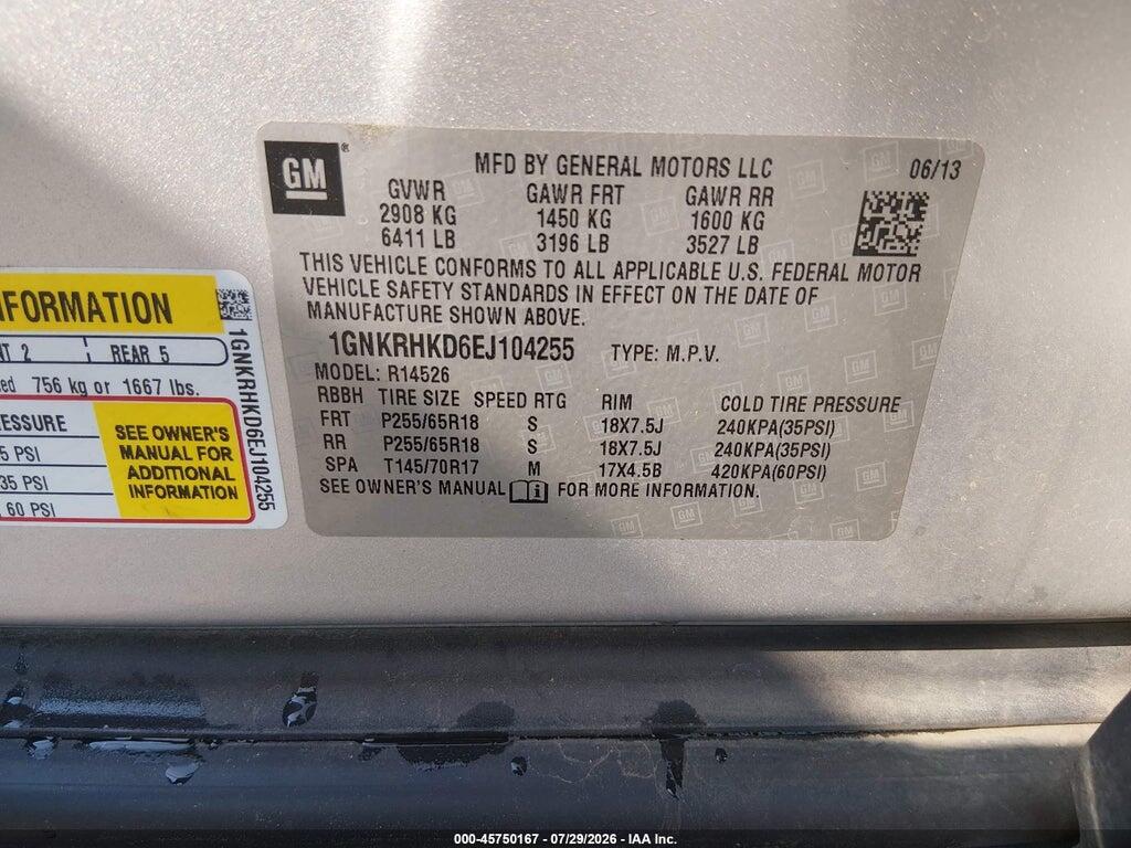 1GNKRHKD6EJ104255 2014 CHEVROLET TRAVERSE photo no. 9