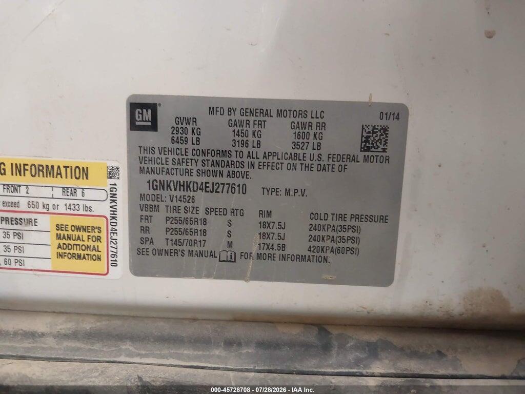 1GNKVHKD4EJ277610 2014 CHEVROLET TRAVERSE photo no. 9