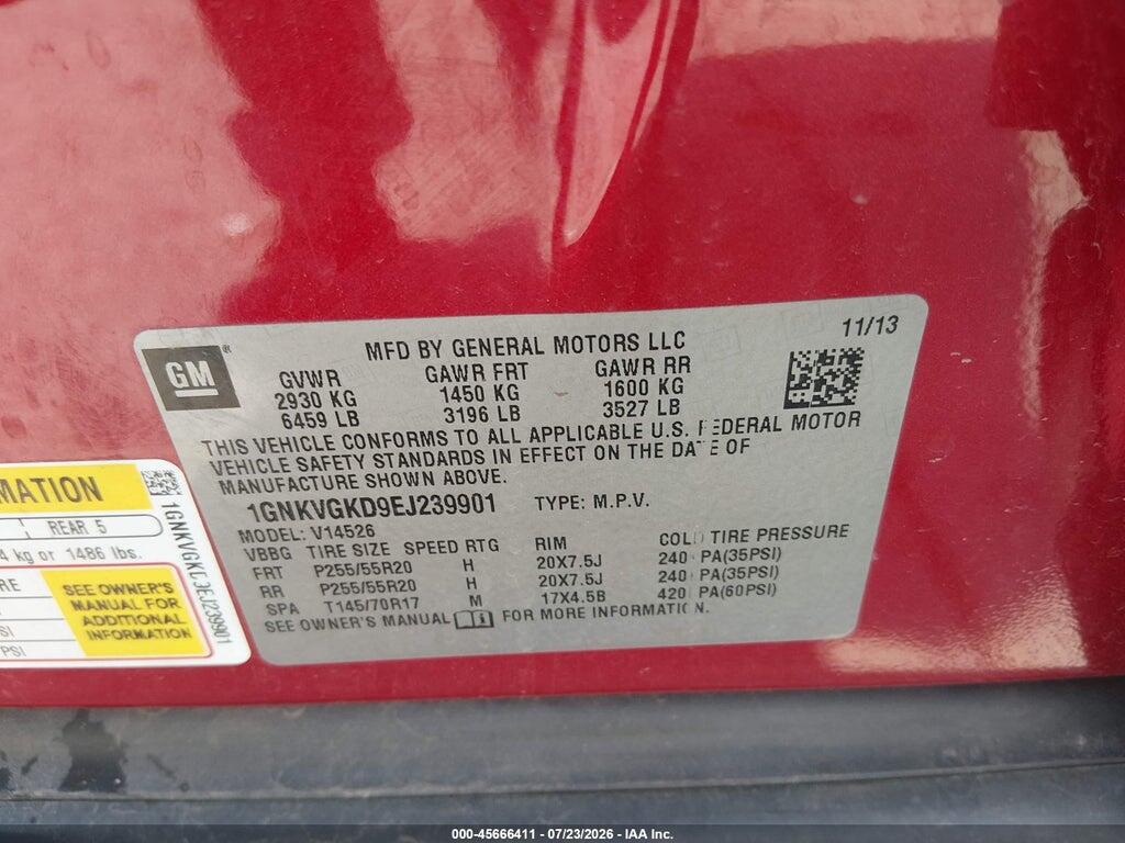 1GNKVGKD9EJ239901 2014 CHEVROLET TRAVERSE photo no. 9