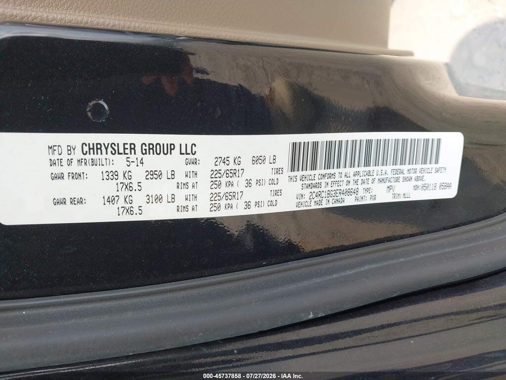 2C4RC1BG3ER408648 2014 CHRYSLER TOWN & COUNTRY photo no. 9