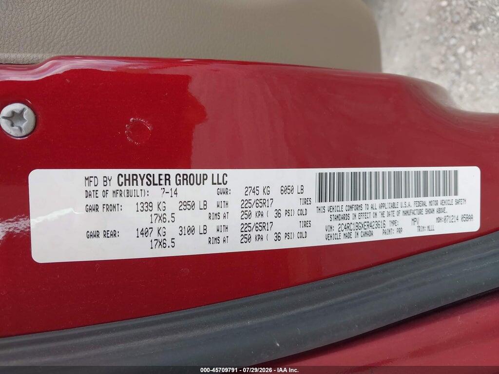 2C4RC1BGXER423616 2014 CHRYSLER TOWN & COUNTRY photo no. 9